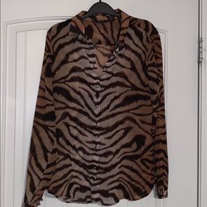 Zara tiger print long sleeve top